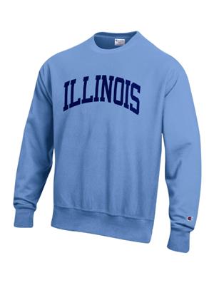 Image of ILLINOIS TWILL ARCH REVERSE WEAVE CREW -  lightblue